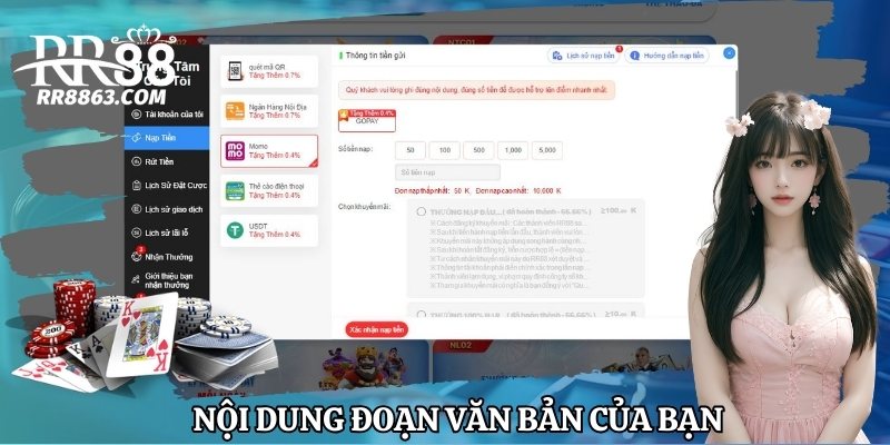 Nạp tiền RR88 bằng ví điện tử